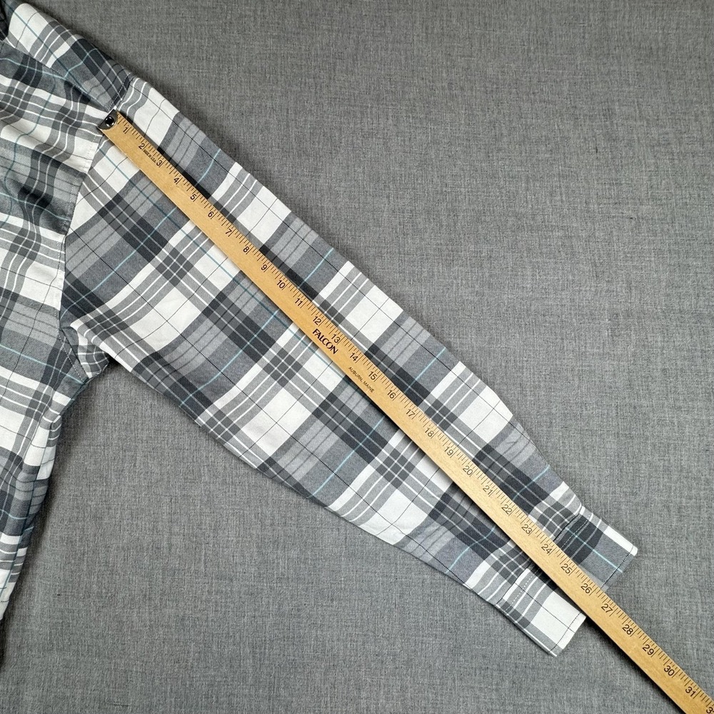 Dixxon Shirt Mens 3XL Gray White Plaid Button Up Long Sleeve SoHo NYC Flannel - Picture 10 of 10